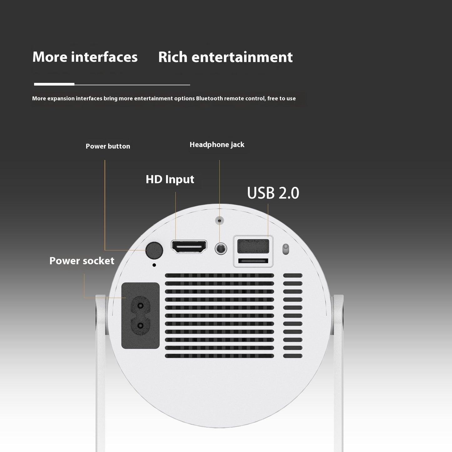 Mini projecteur portable 180° | Mise au point automatique – Idéal maison & vidéos