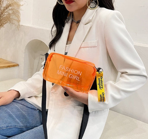 Sac à Bandoulière Transparent – Forme Carrée Tendance en Gelée | Style Mode & Port Diagonal