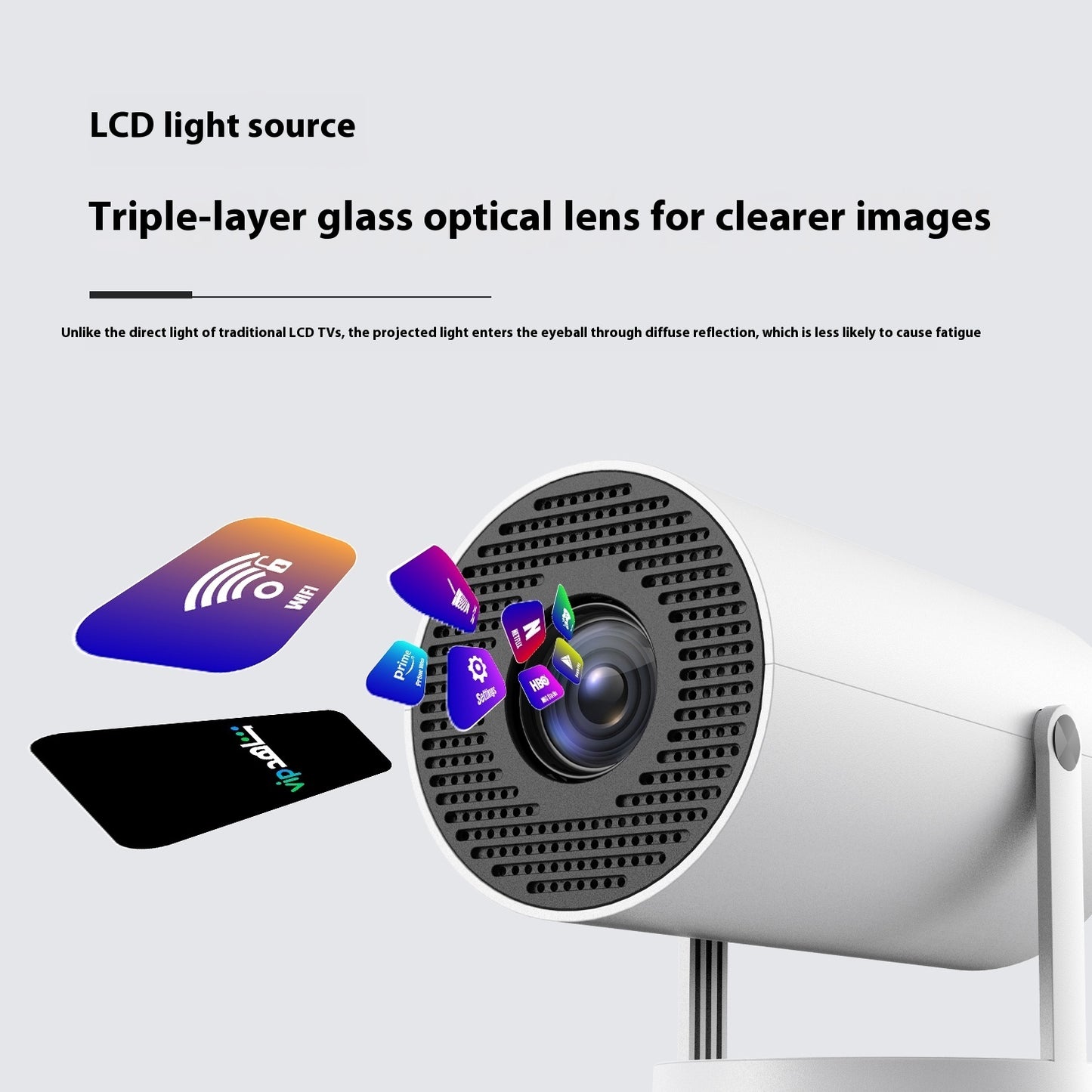 Mini projecteur portable 180° | Mise au point automatique – Idéal maison & vidéos