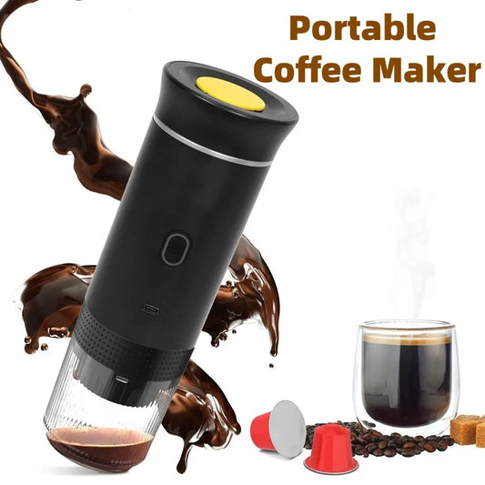 Machine à café portable 3-en-1 – Expresso, moulin électrique & capsules | Idéale pour les voyages