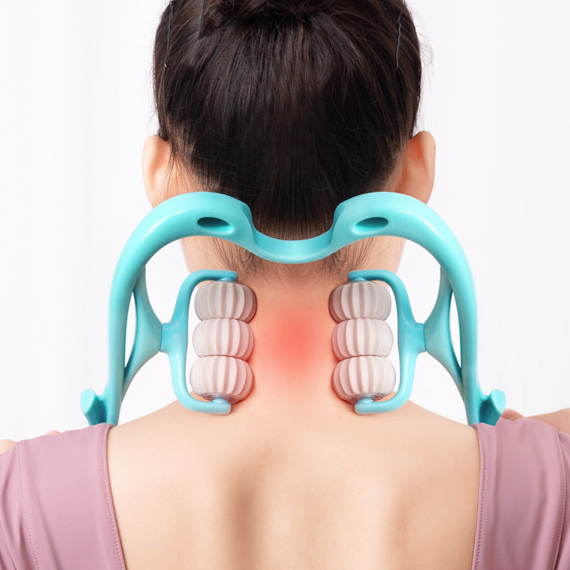 Masseur Cervical Manuel à 6 Rouleaux – Soulagement des Tensions & Relaxation Profonde
