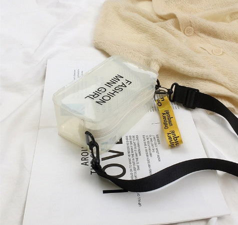 Sac à Bandoulière Transparent – Forme Carrée Tendance en Gelée | Style Mode & Port Diagonal