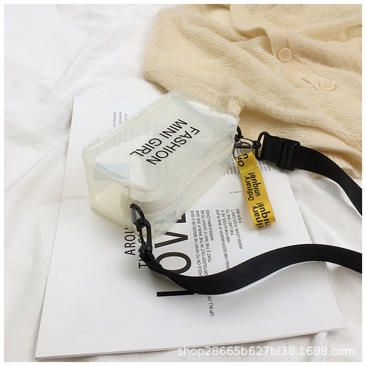 Sac à Bandoulière Transparent – Forme Carrée Tendance en Gelée | Style Mode & Port Diagonal