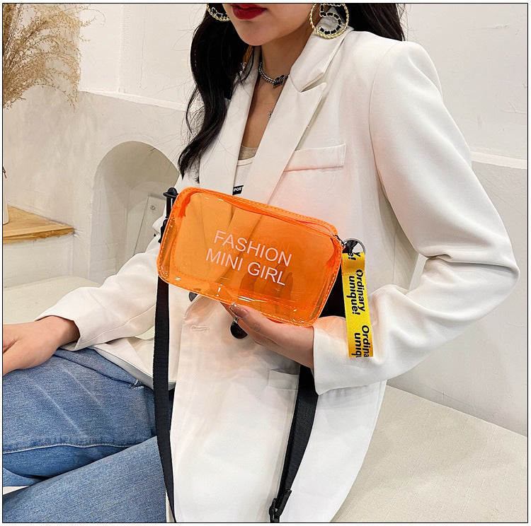 Sac à Bandoulière Transparent – Forme Carrée Tendance en Gelée | Style Mode & Port Diagonal