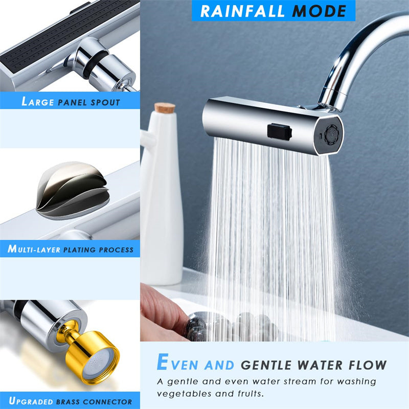 Robinet de Cuisine Multifonction – Jet Cascade, Antiéclaboussures, Rotation 360°