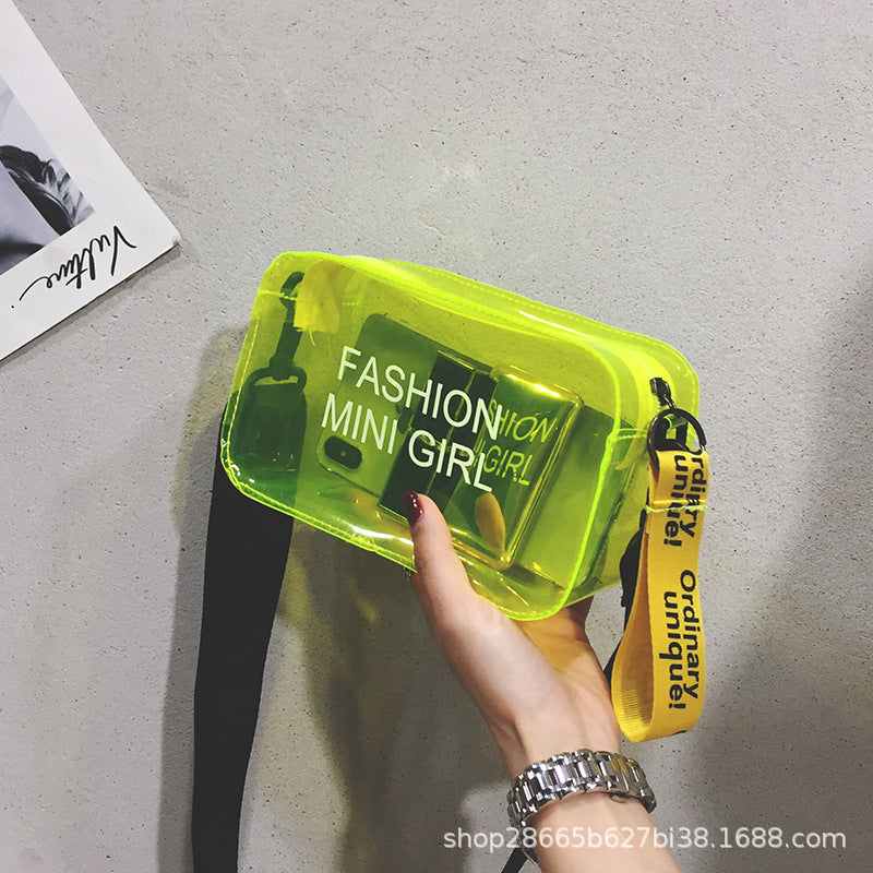 Sac à Bandoulière Transparent – Forme Carrée Tendance en Gelée | Style Mode & Port Diagonal